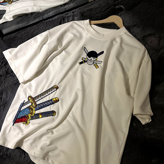 Zoro Oversized T-Shirt – 100% Terry Cotton | 240 GSM Heavyweight Anime Tee