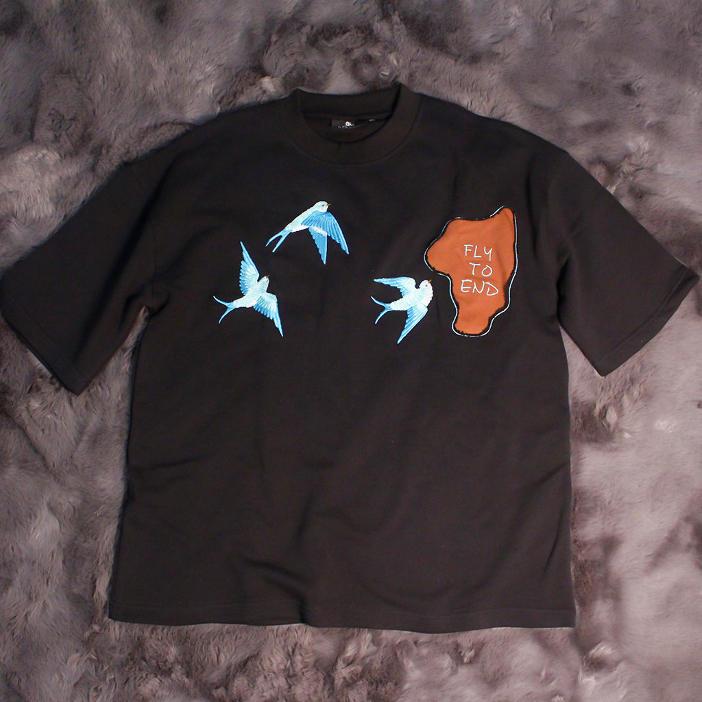 FLY TO END Oversized T-Shirt – 100% Terry Cotton | 280 GSM
