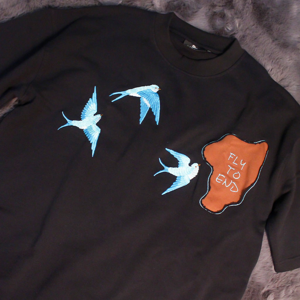 FLY TO END Oversized T-Shirt – 100% Terry Cotton | 280 GSM